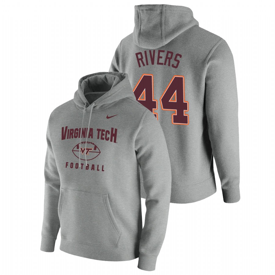 men's virginia tech hokies dylan rivers football pullover gray oopty oop hoodie