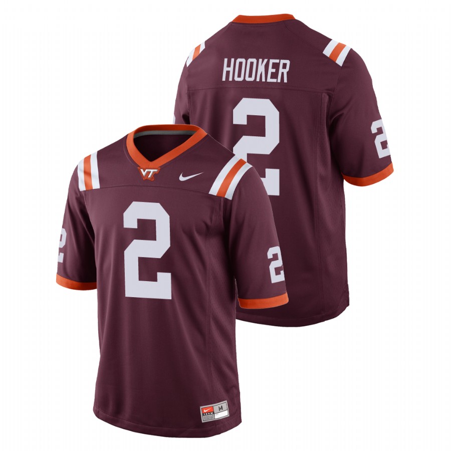 men's virginia tech hokies hendon hooker maroon replica football game jersey