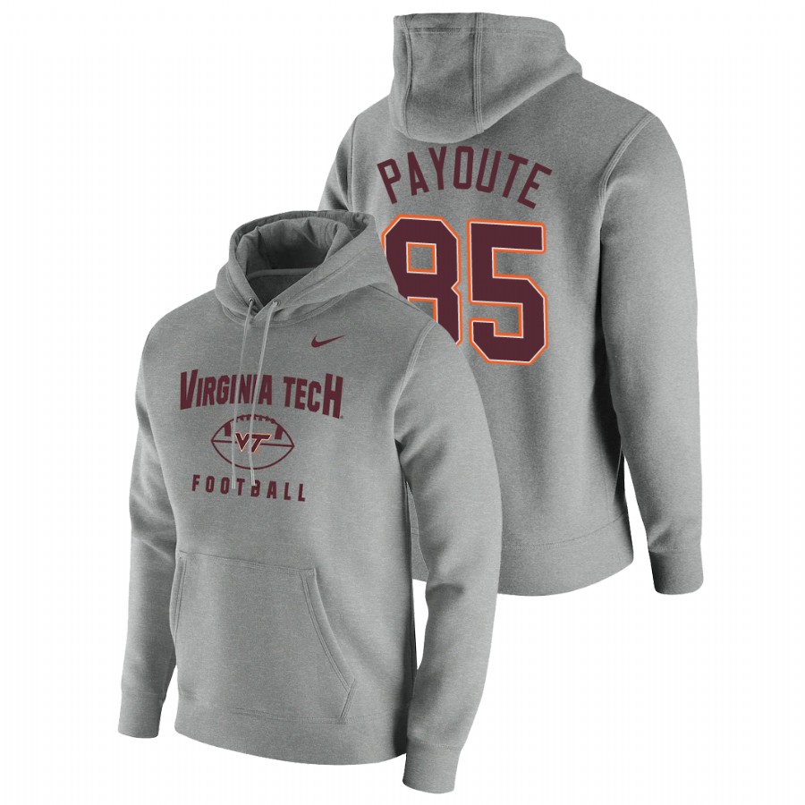 men's virginia tech hokies jaden payoute football pullover gray oopty oop hoodie