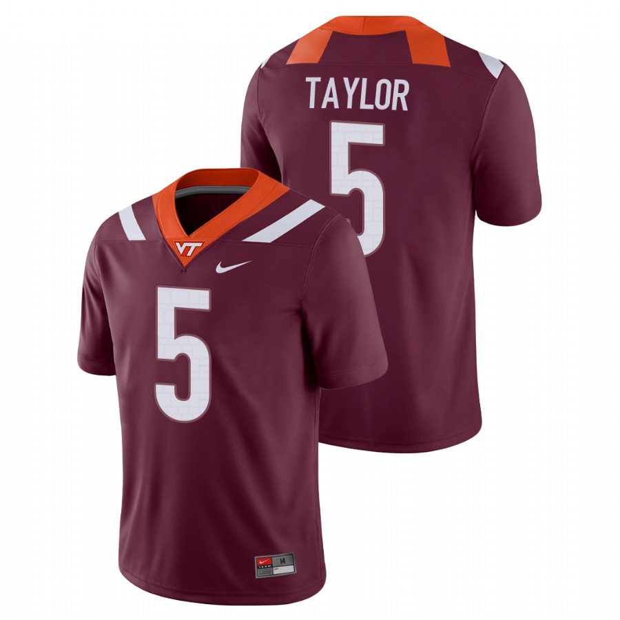 men's virginia tech hokies tyrod taylor maroon game football jersey