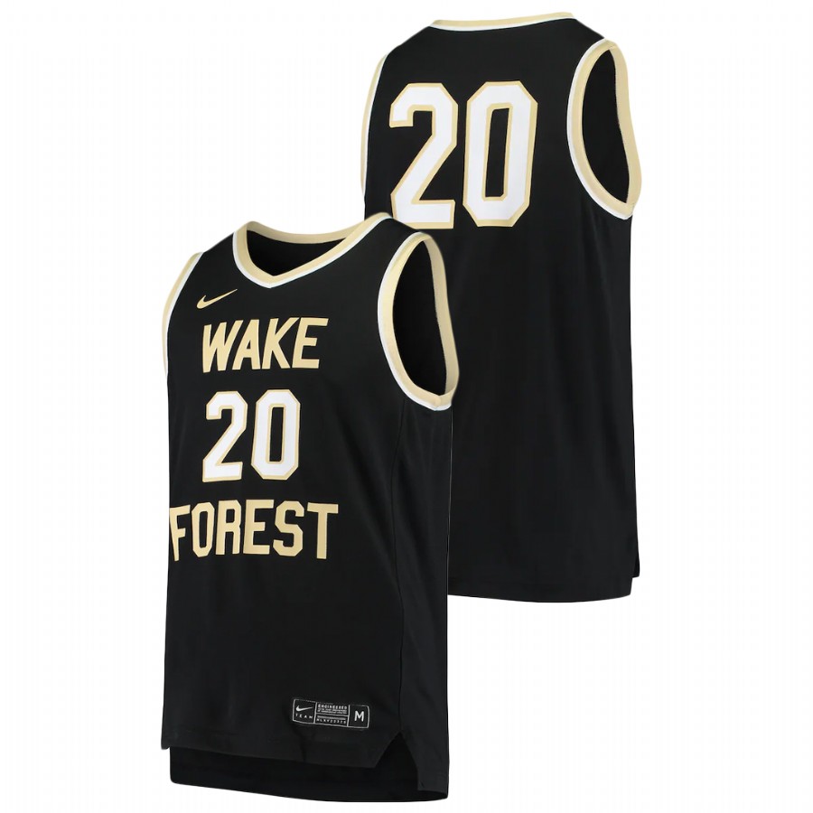 men's wake forest demon deacons basketball replica black jersey