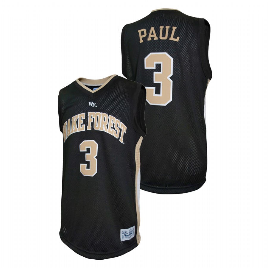 men's wake forest demon deacons chris paul college basketball black jersey