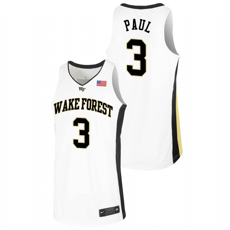 men's wake forest demon deacons chris paul college basketball white jersey