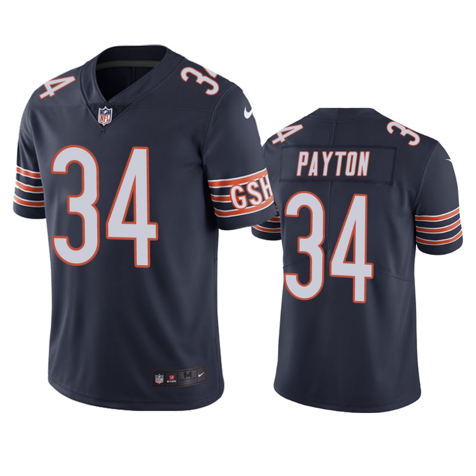 men's walter payton bears navy color rush limited jersey