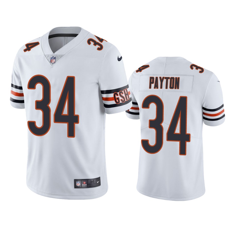 men's walter payton bears white vapor jersey