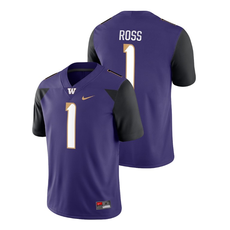 men's washington huskies 1 john ross purple game college football jersey