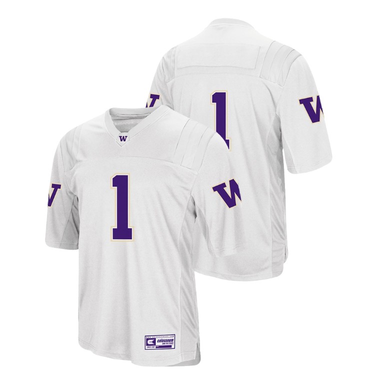 men's washington huskies 1 white college football colosseum jersey