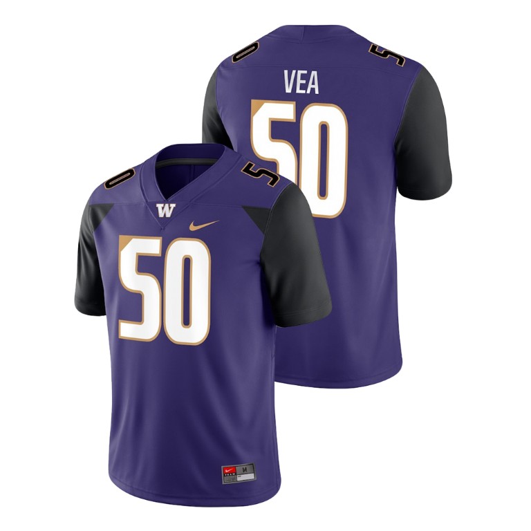 men's washington huskies 50 vita vea purple game college football jersey