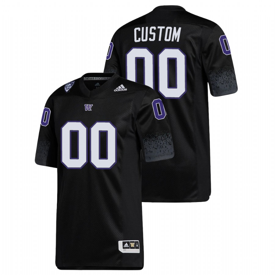 men's washington huskies custom black premier football jersey