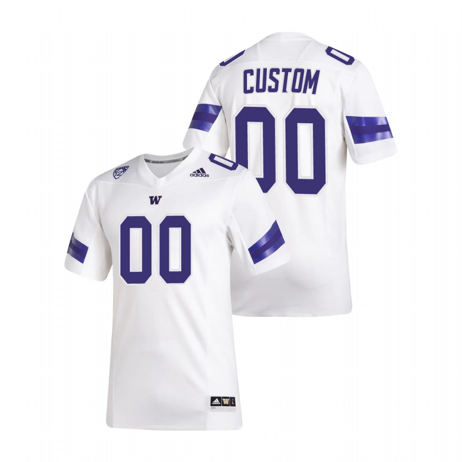men's washington huskies custom white premier football jersey