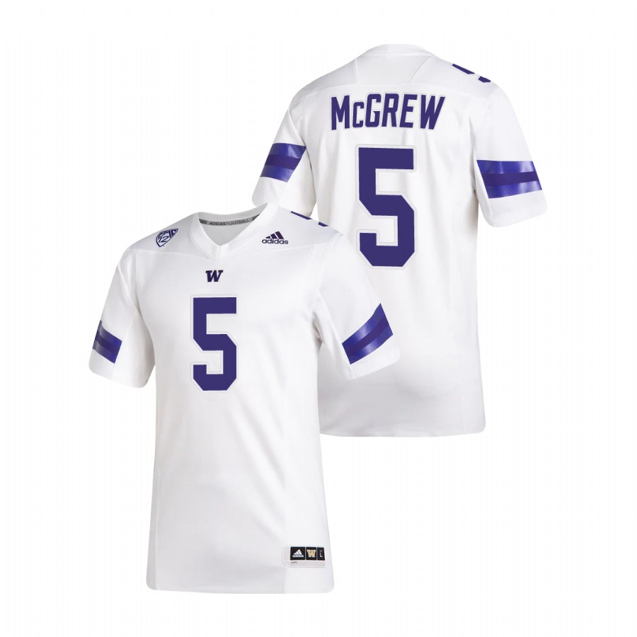men's washington huskies sean mcgrew white premier football jersey