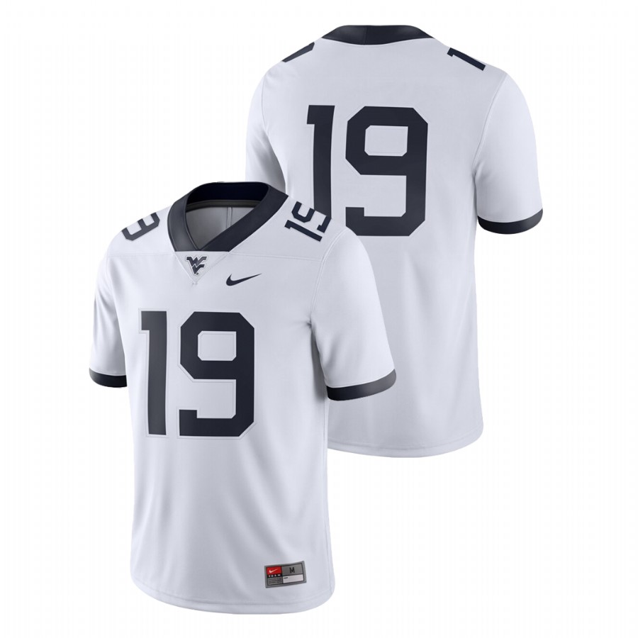 men's west virginia mountaineers 19 white game football jersey