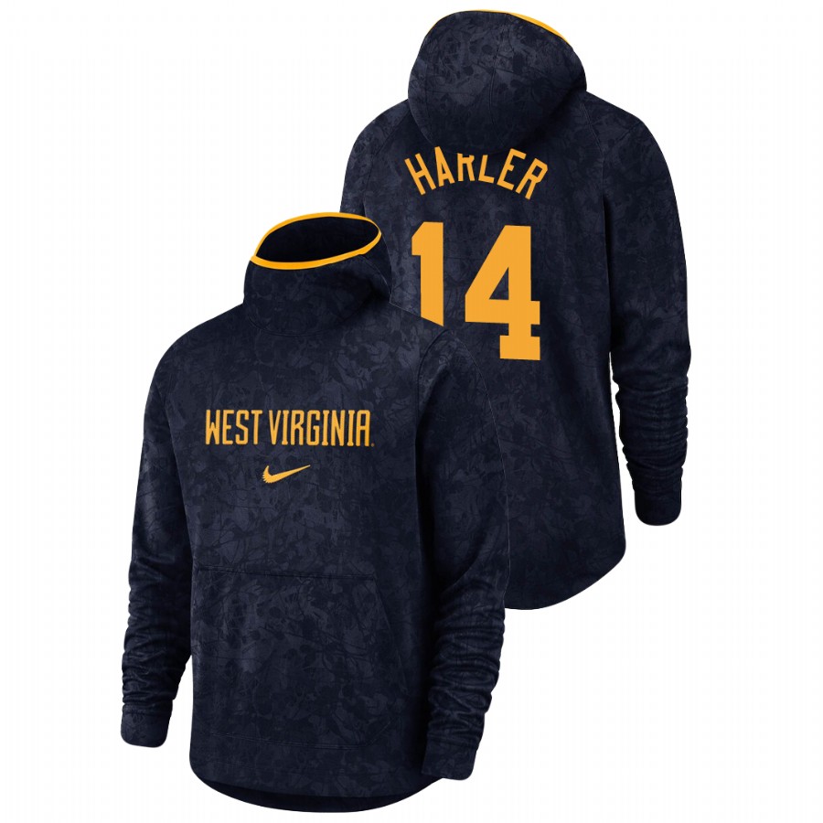 men's west virginia mountaineers chase harler team logo pullover navy basketball spotlight hoodie