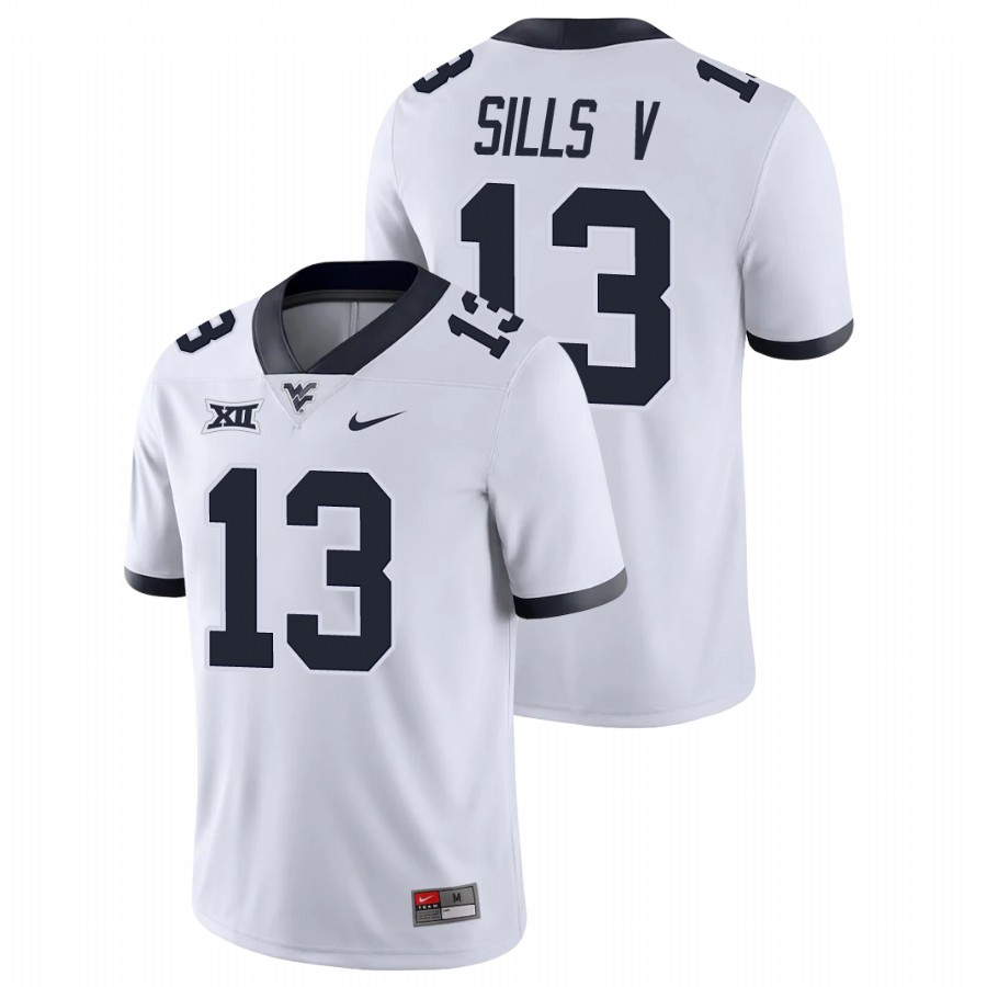 men's west virginia mountaineers david sills v white game college football jersey