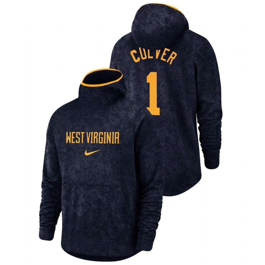 men's west virginia mountaineers derek culver team logo pullover navy basketball spotlight hoodie