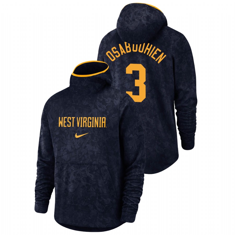 men's west virginia mountaineers gabe osabuohien team logo pullover navy basketball spotlight hoodie