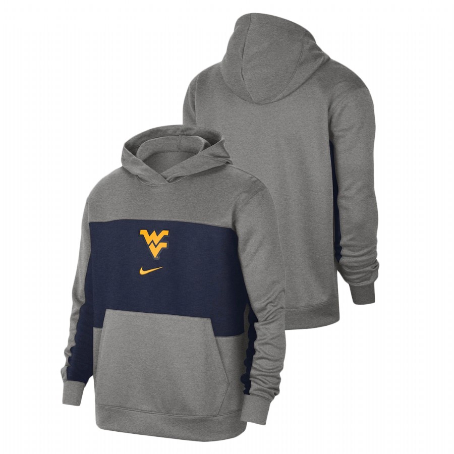 men's west virginia mountaineers gray basketball spotlight pullover hoodie