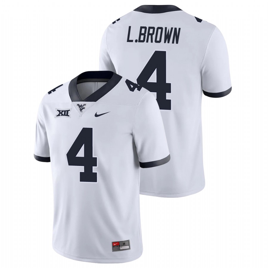 men's west virginia mountaineers leddie brown white game college football jersey