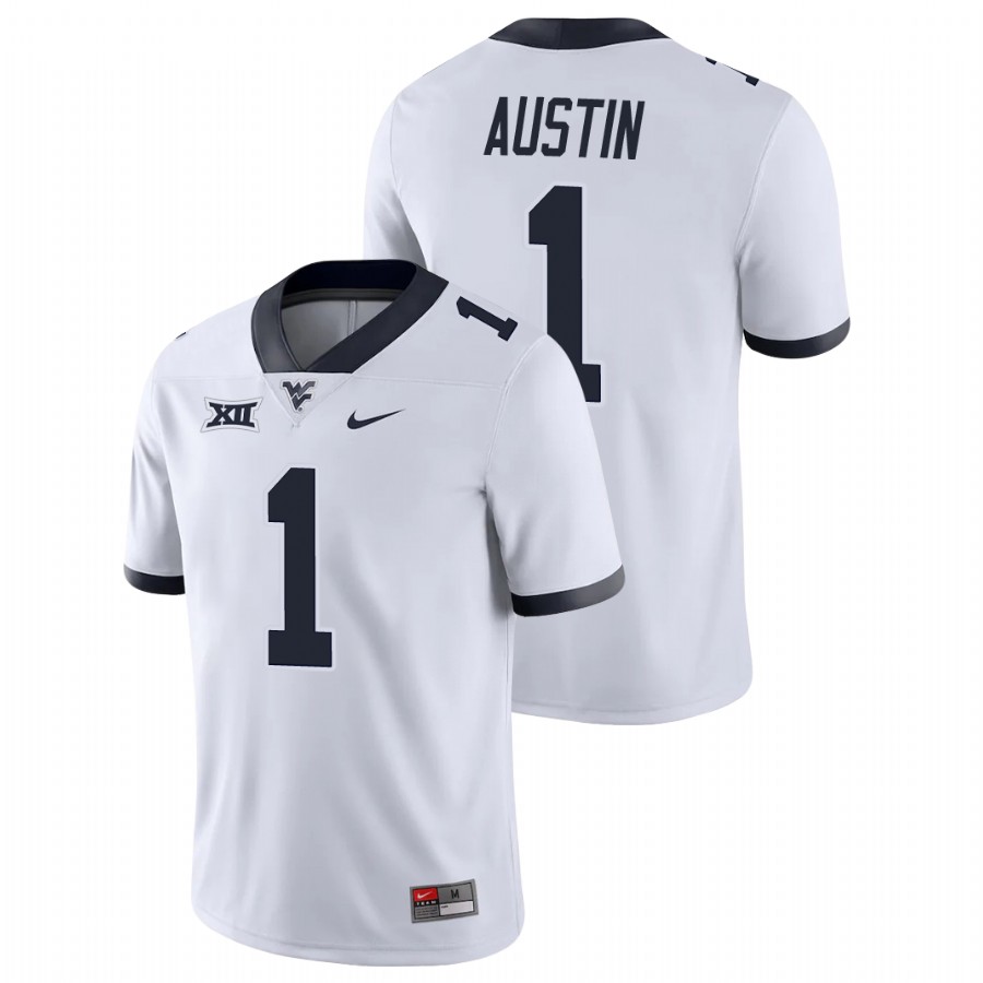 men's west virginia mountaineers tavon austin white game college football jersey