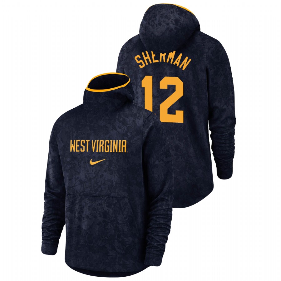 men's west virginia mountaineers taz sherman team logo pullover navy basketball spotlight hoodie