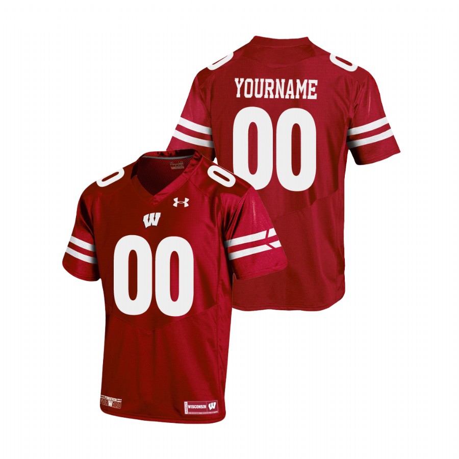 men's wisconsin badgers custom red replica football jersey