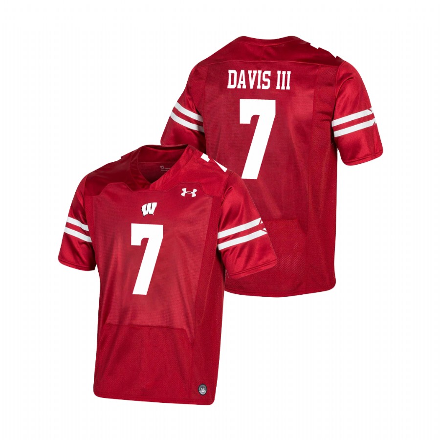men's wisconsin badgers danny davis iii red premier football jersey