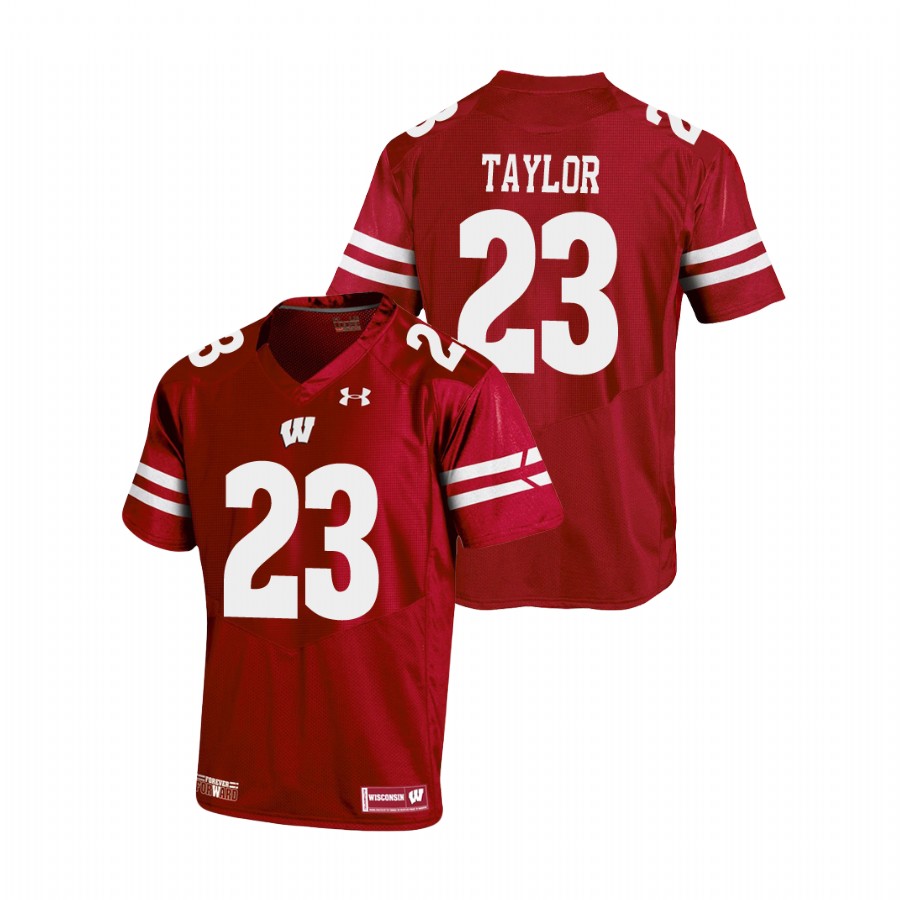 men's wisconsin badgers jonathan taylor red replica football jersey