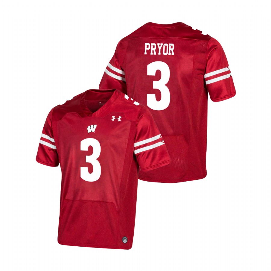 men's wisconsin badgers kendric pryor red premier football jersey