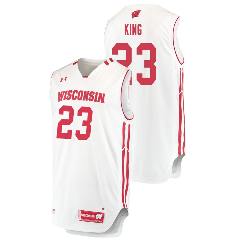men's wisconsin badgers kobe king white replica college basketball jersey
