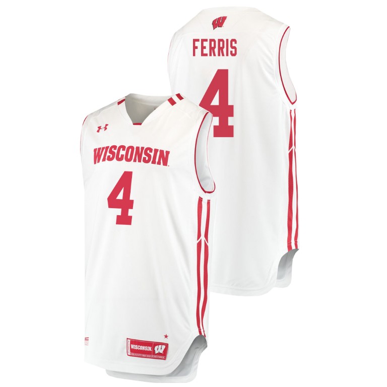 men's wisconsin badgers matt ferris white replica college basketball jersey
