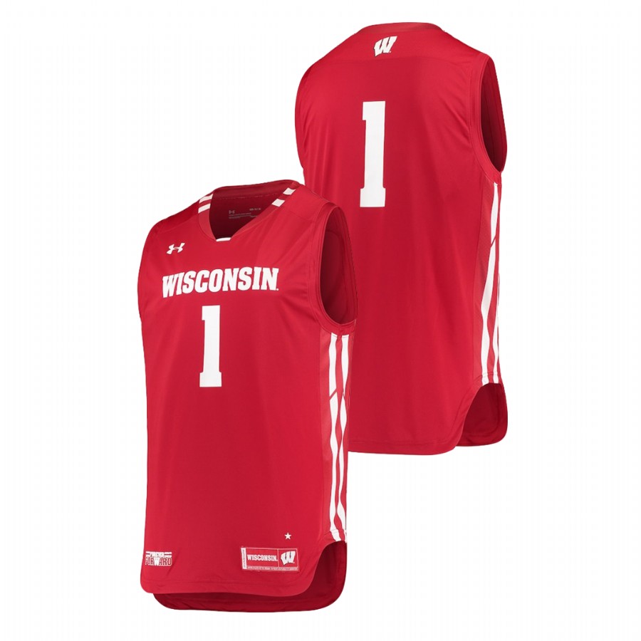 men's wisconsin badgers red college basketball replica jersey