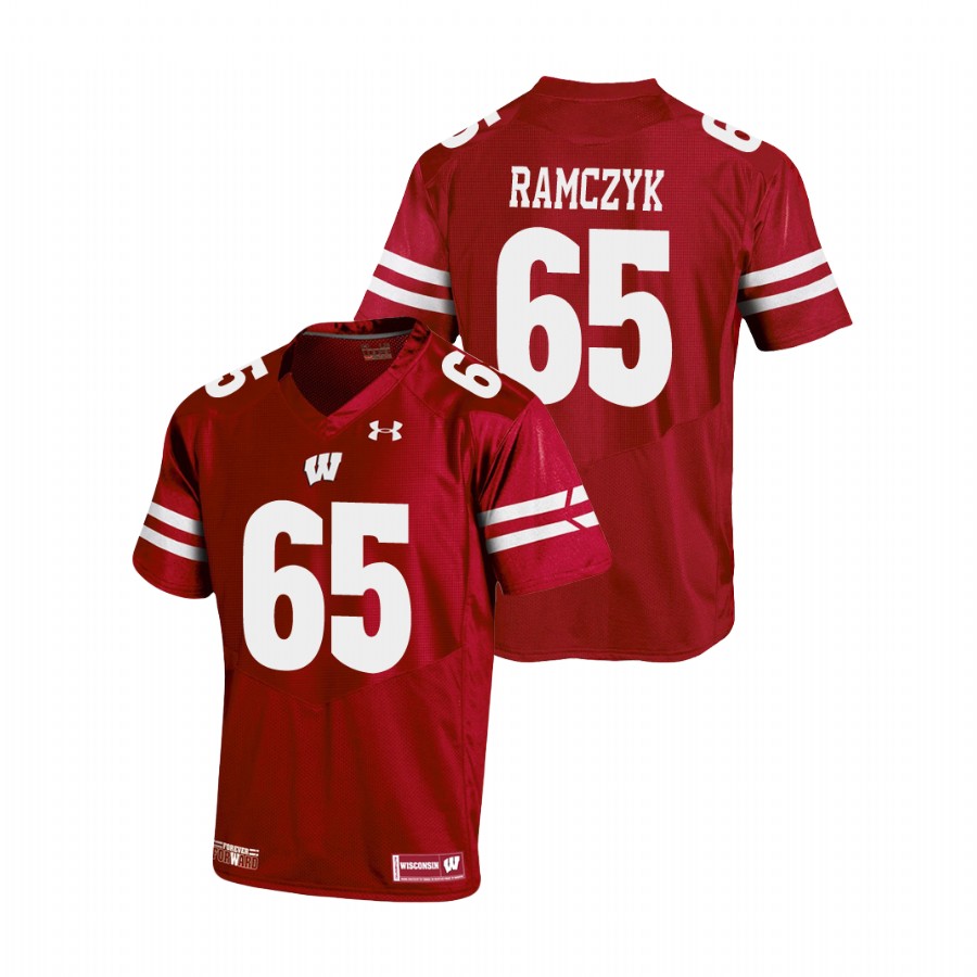 men's wisconsin badgers ryan ramczyk red replica football jersey