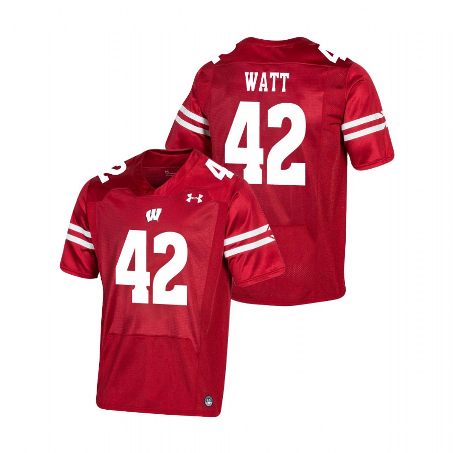 men's wisconsin badgers t.j. watt red premier football jersey