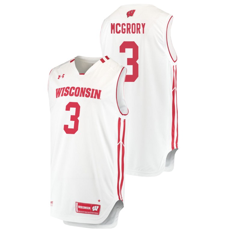 men's wisconsin badgers walt mcgrory white replica college basketball jersey