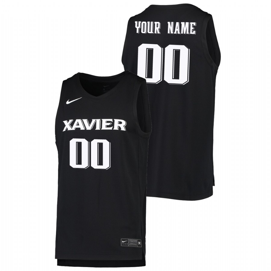 men's xavier musketeers custom 2019 20 college basketball replica black jersey