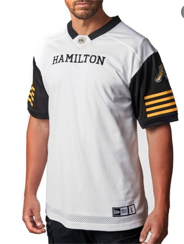 men's youth cfl hamilton tiger-cats custom 2019 new era white away football jerseys_副本