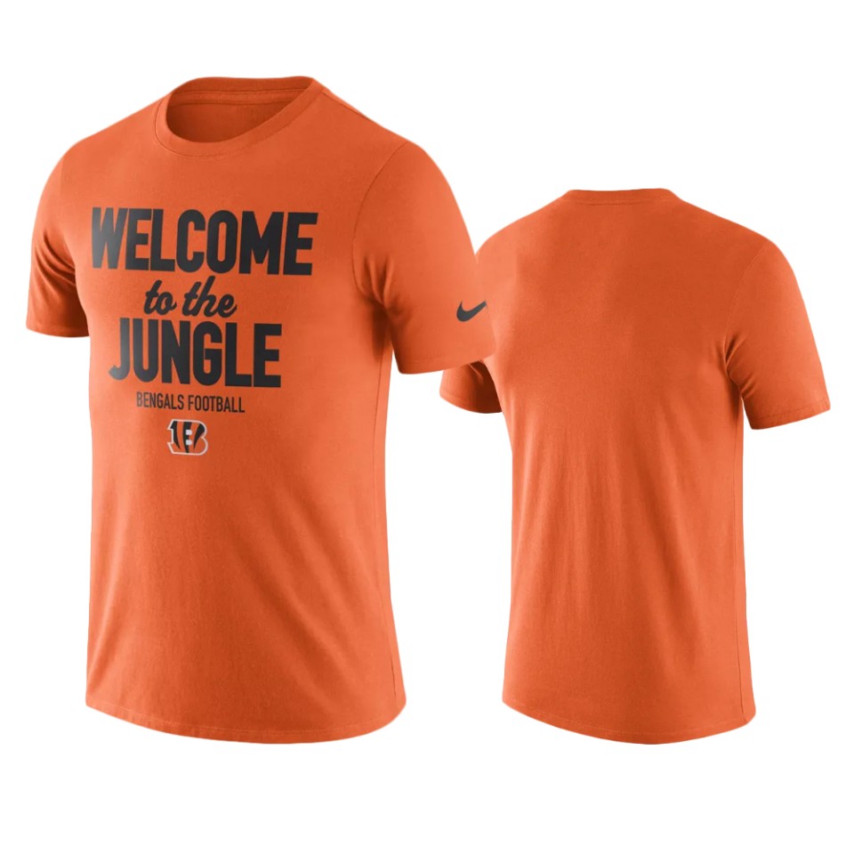 men bengals orange welcome to the jungle t shirt