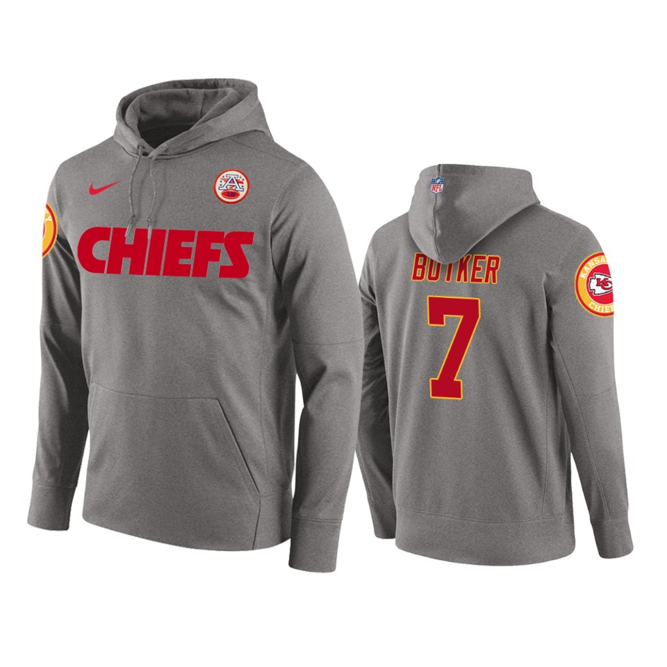 men chiefs harrison butker gray circuit wordmark hoodie