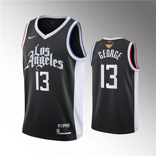 Los Angeles Clippers Paul George Playoffs Black stitched Jersey #13