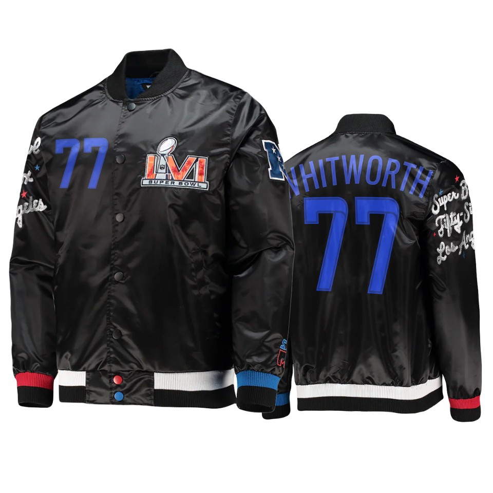 men los angeles rams andrew whitworth black starter x msx by michael strahan jacket