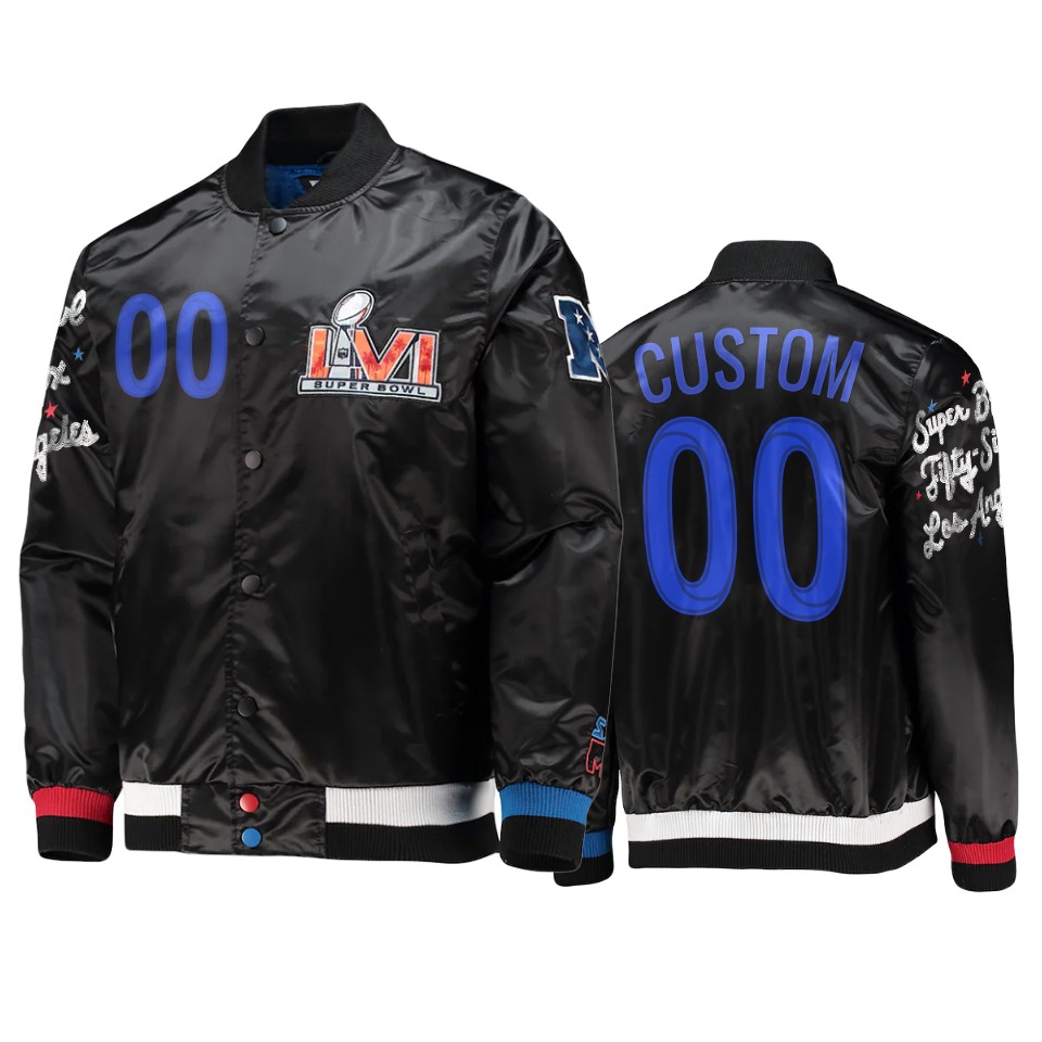 men los angeles rams custom black starter x msx by michael strahan jacket