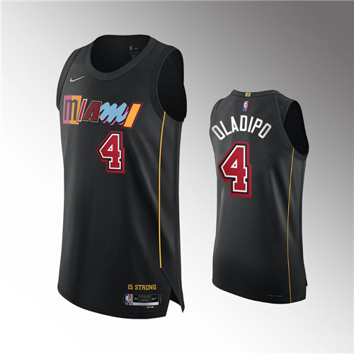 Miami Heat Victor Oladipo City Edition 75th Diamond Authentic Black stitched Jersey #4