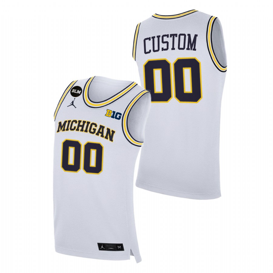 men-michigan-wolverines-custom-blm-college-basketball-white-jersey
