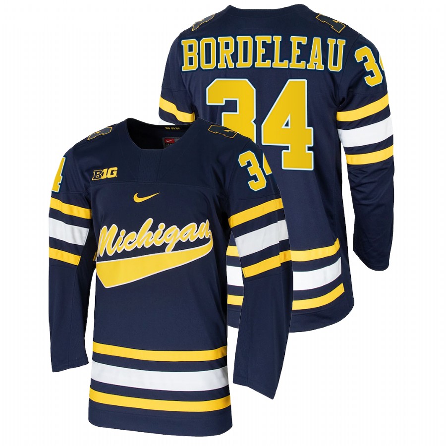 men-michigan-wolverines-thomas-bordeleau-navy-college-hockey-replica-jersey