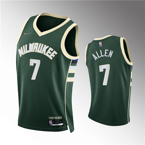 Milwaukee Bucks Grayson Allen Icon Edition 75th Diamond Anniversary Green stitched Jersey #7