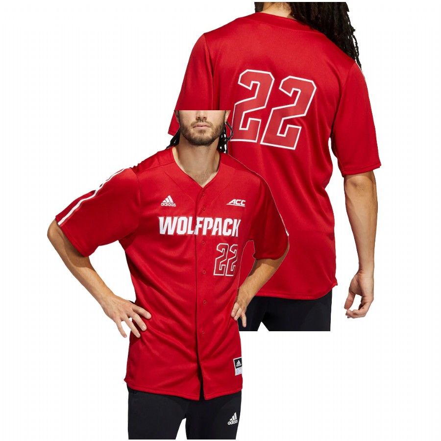 men nc state wolfpack button up college baseball red jersey