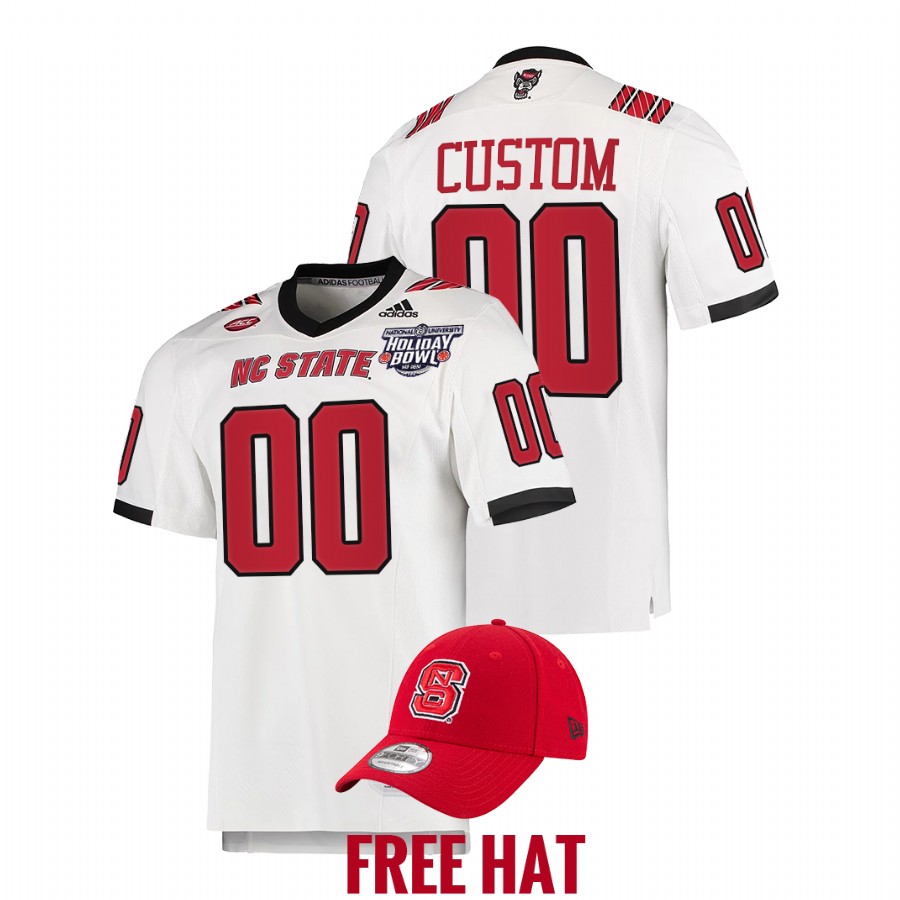 men nc state wolfpack custom cfp 2021 holiday bowl white jersey