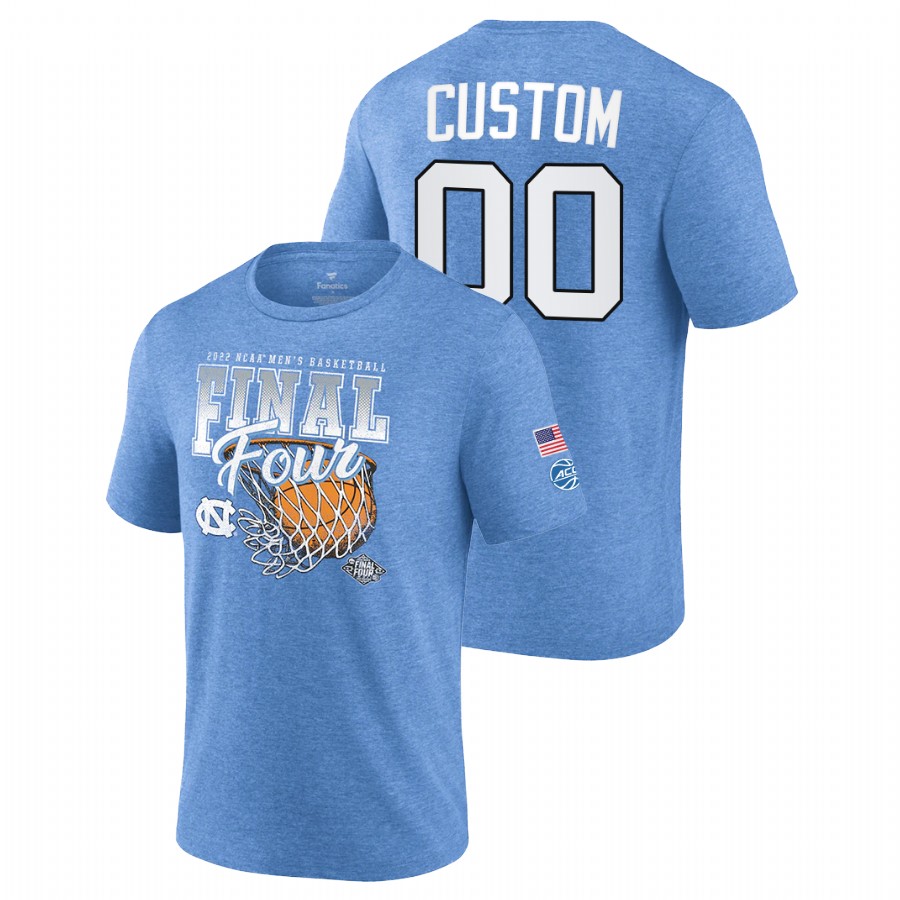 men north carolina tar heels 2022 march madness final four banners custom blue t shirt