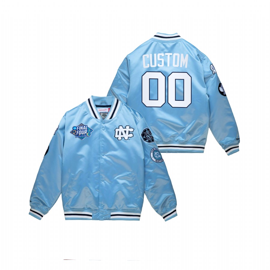 men north carolina tar heels blue 2022 march madness final four custom throwback jacket