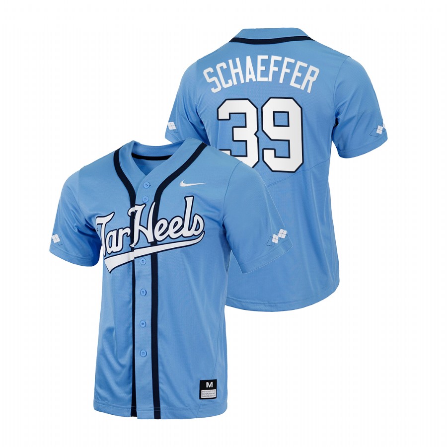 men north carolina tar heels brandon schaeffer blue college baseball jersey